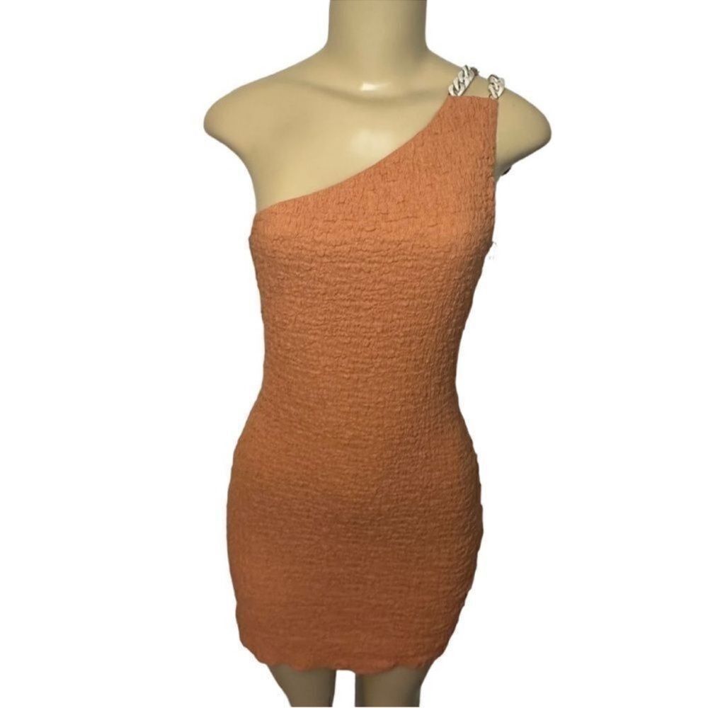 NWT REVOLVE x Camila Coelho one shoulder strap orange Mini Dress